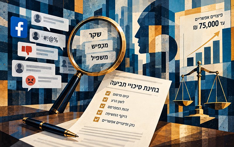 בחינת סיכויי תביעת לשון הרע ופיצויים בגין שיימינג והוצאת דיבה