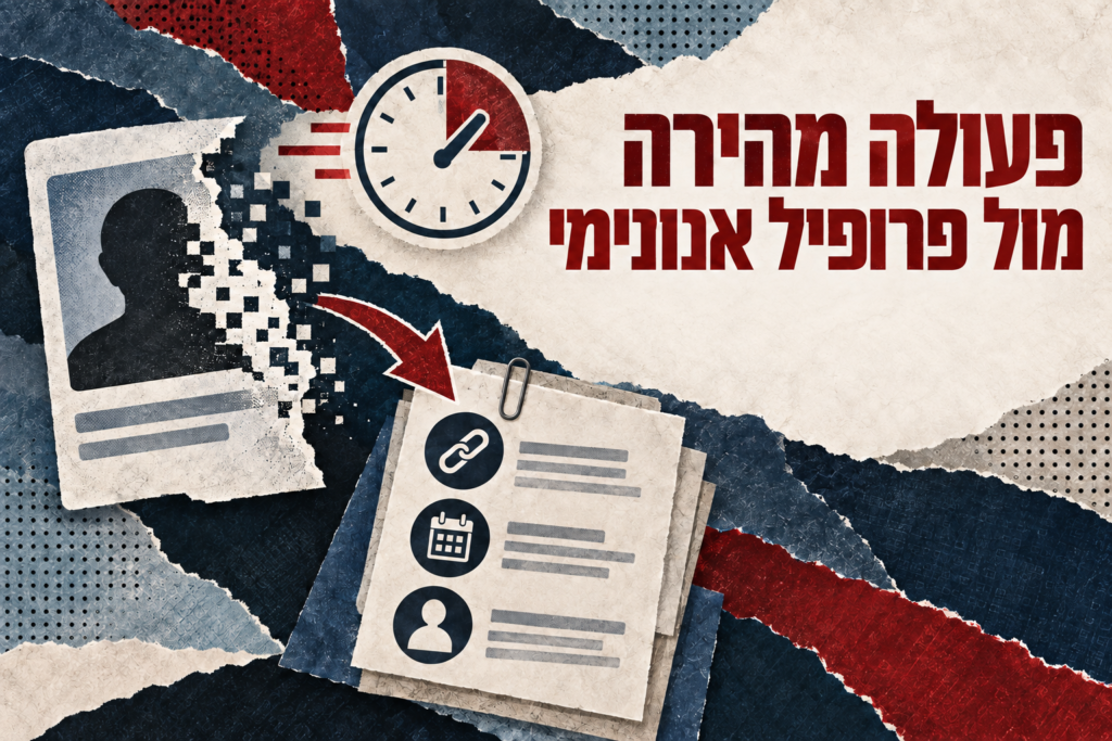 פעולה מהירה מול פרופיל אנונימי ושמירת ראיות