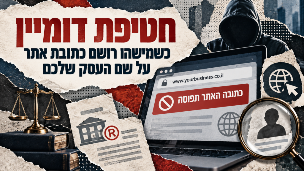 כתובת אתר על שם העסק נרשמה על ידי אדם אחר