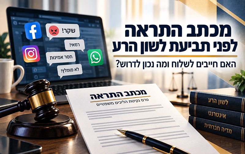 מכתב התראה לפני תביעת לשון הרע – האם חייבים לשלוח ומה נכון לדרוש