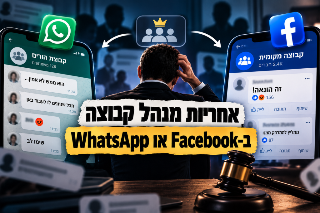 אחריות מנהל קבוצת Facebook או WhatsApp לפרסומים של אחרים