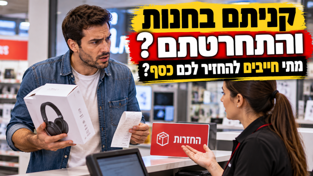 קניתם בחנות והתחרטתם? מתי חייבים להחזיר לכם כסף?
