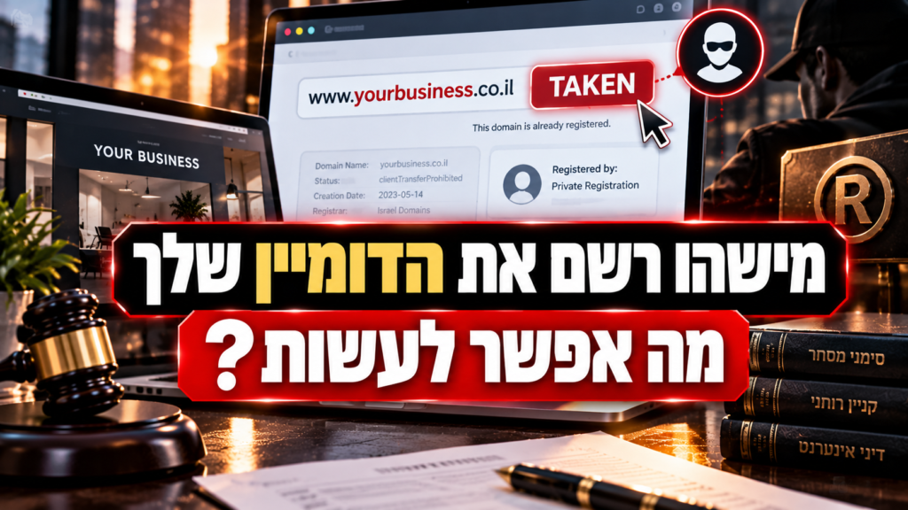 מישהו רשם את הדומיין שלך – מה אפשר לעשות