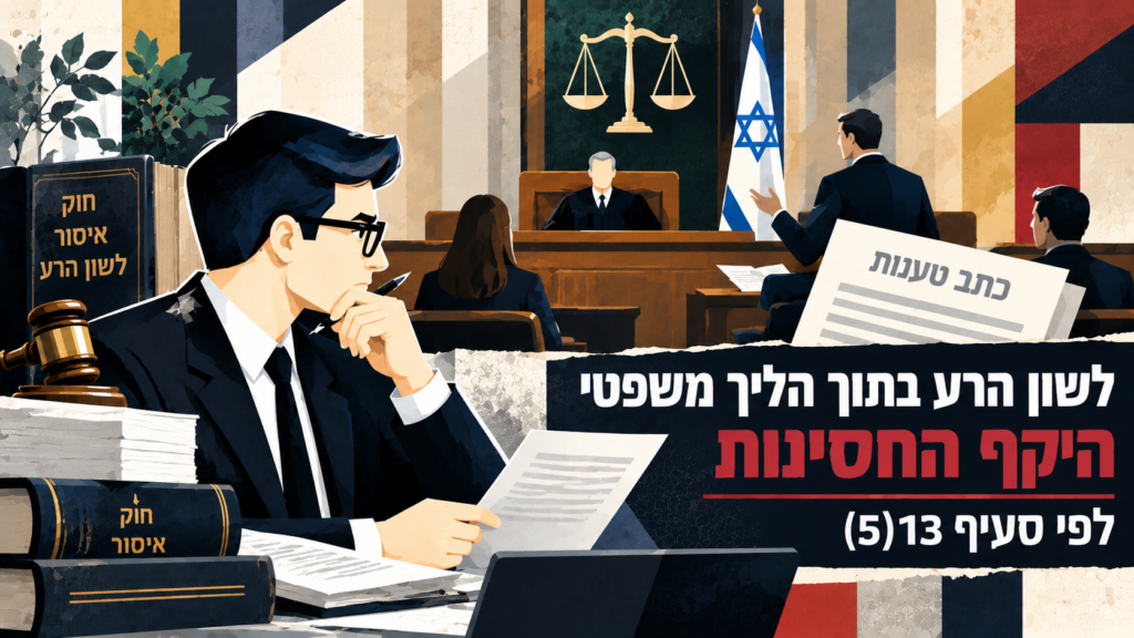 לשון הרע בתוך הליך משפטי – היקף החסינות לפי סעיף 13(5)