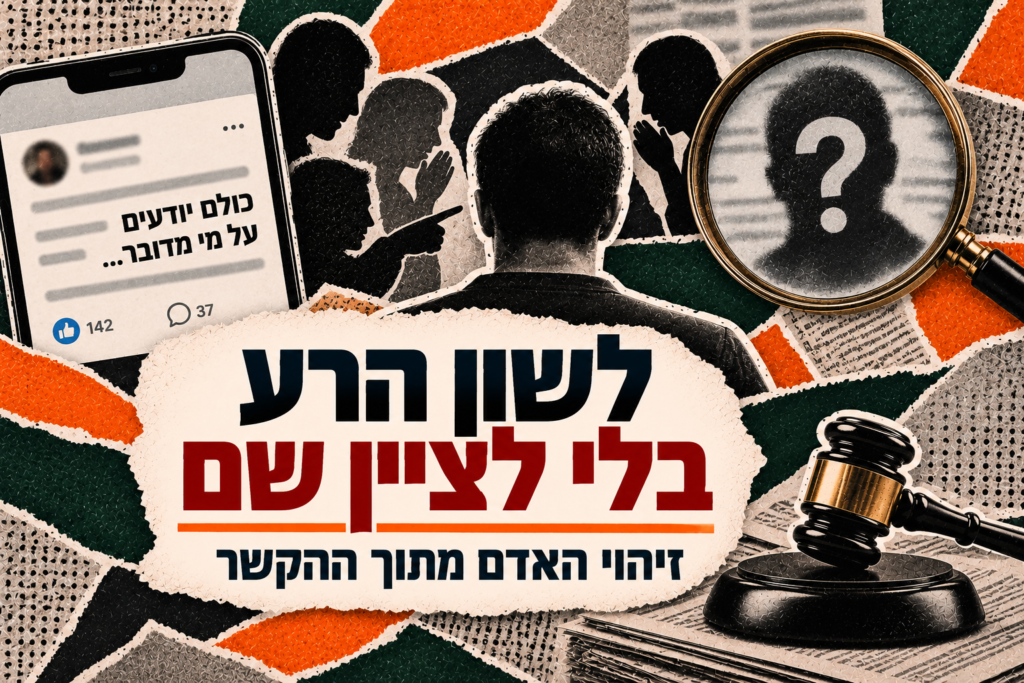 לשון הרע בלי לציין שם – זיהוי האדם מתוך ההקשר