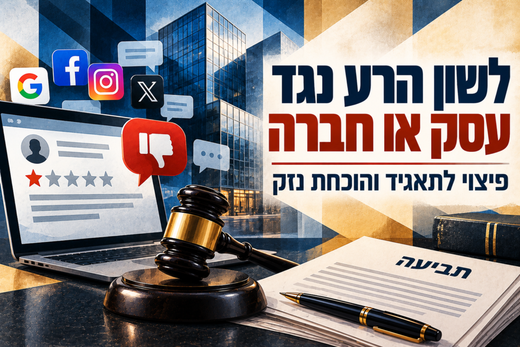 לשון הרע נגד עסק או חברה – פיצוי לתאגיד והוכחת נזק