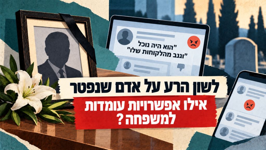 לשון הרע על אדם שנפטר – אילו אפשרויות עומדות למשפחה