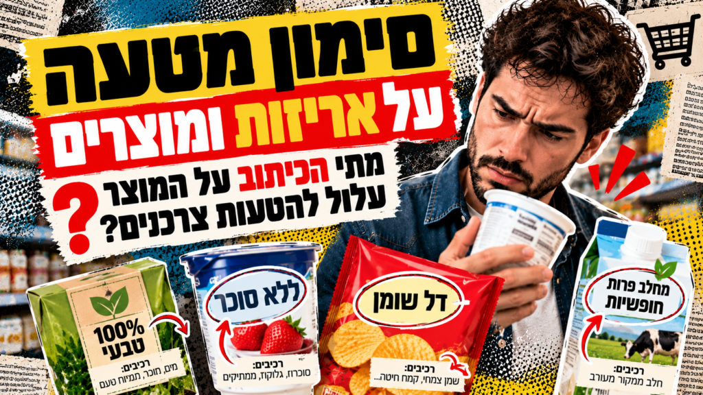 סימון מטעה על אריזות ומוצרים – צרכן בוחן תוויות מזון והצהרות על אריזות