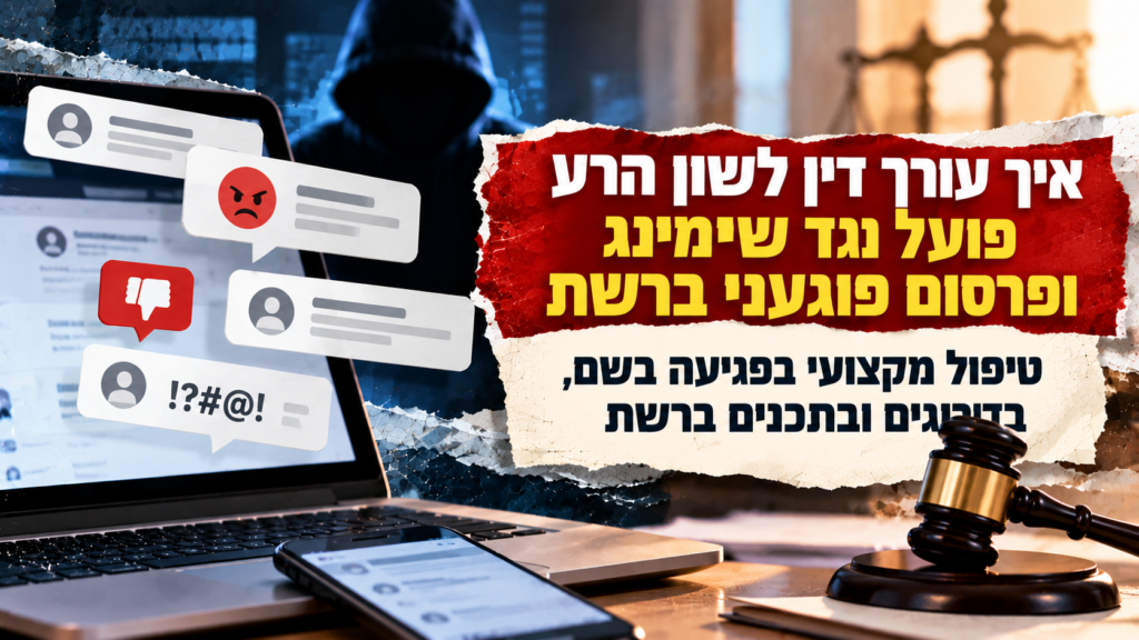 איך עורך דין לשון הרע פועל נגד שיימינג ופרסום פוגעני ברשת