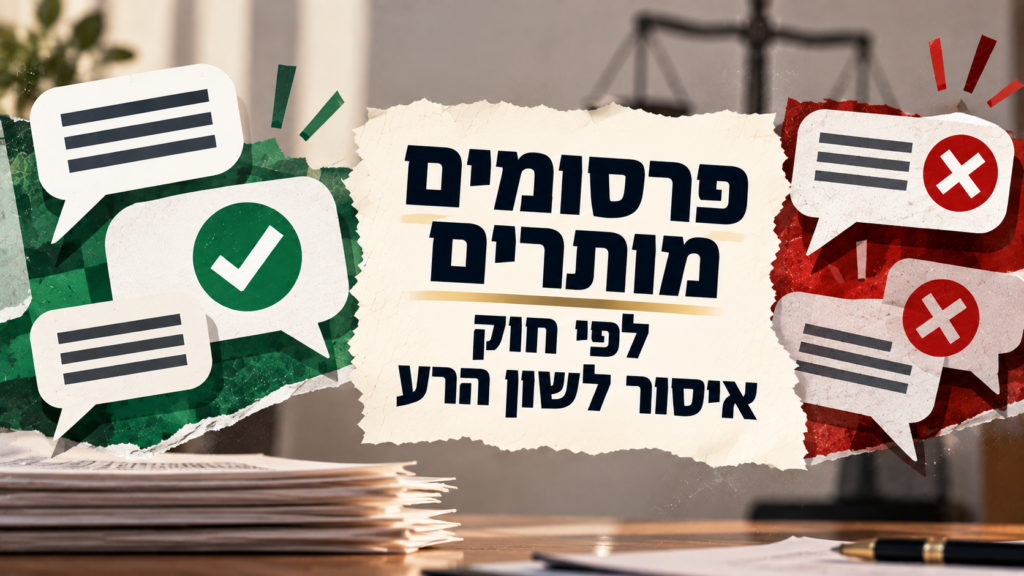 פרסומים מותרים לפי חוק איסור לשון הרע