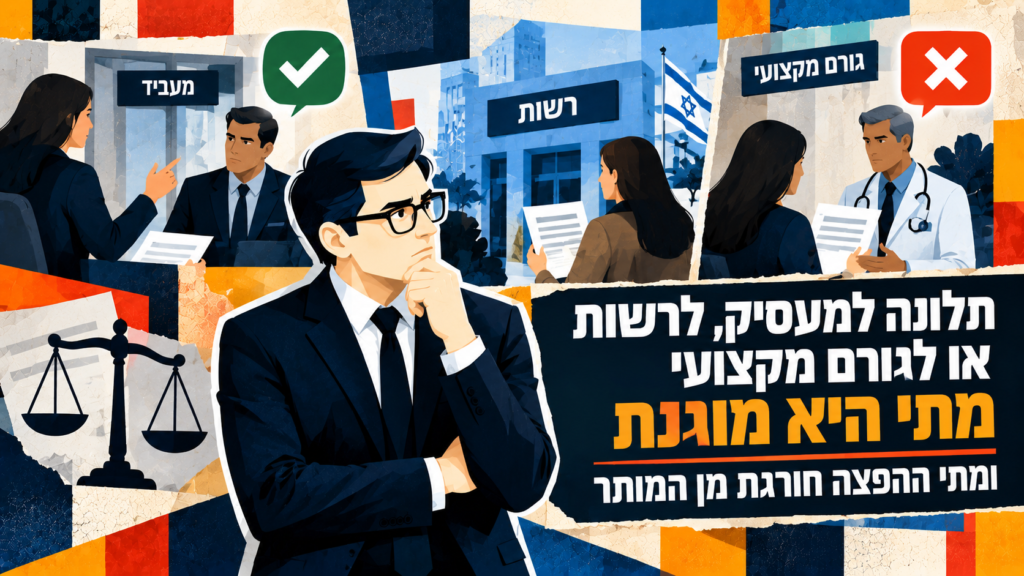 תלונה למעסיק, לרשות או לגורם מקצועי – מתי היא מוגנת