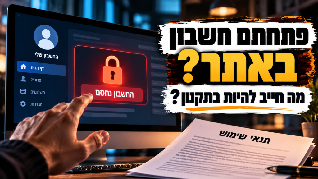 פתחתם חשבון באתר? מה חייב להיות בתקנון?